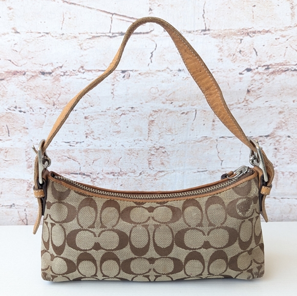 Coach Vintage Leather Canvas Women's Shoulder Hand Bag - Picture 5 of 14